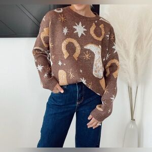 NWOT Sunday Up The Cowboy Sweater Sz M